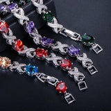 CWWZircons High Silver Cross CZ Women Chain Link Bracelet