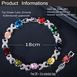 CWWZircons High Silver Cross CZ Women Chain Link Bracelet