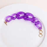 FishSheep Chunky Chain Bracelet for Women, Acrylic Thick Link Bangles