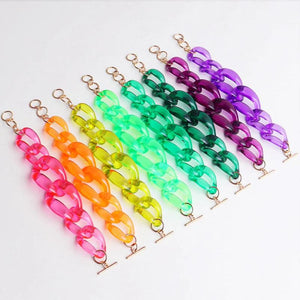 FishSheep Chunky Chain Bracelet for Women, Acrylic Thick Link Bangles
