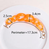 FishSheep Chunky Chain Bracelet for Women, Acrylic Thick Link Bangles