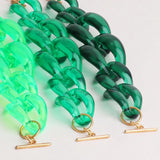 FishSheep Chunky Chain Bracelet for Women, Acrylic Thick Link Bangles