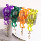 FishSheep Chunky Chain Bracelet for Women, Acrylic Thick Link Bangles