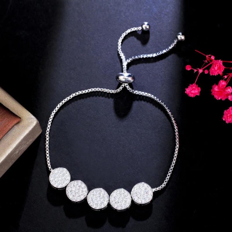 CWWZircons Cubic Zirconia Charm Chain Bracelet for Women