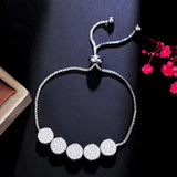 CWWZircons Cubic Zirconia Charm Chain Bracelet for Women