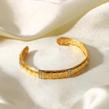 Uworld Star Bracelet 18k Plated CZ Embossed Jewel