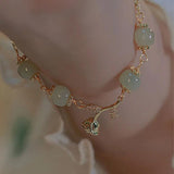 Hetian Jade Flower Bracelet Rose Zircon Jewelry Gift