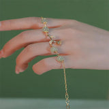 Hetian Jade Flower Bracelet Rose Zircon Jewelry Gift