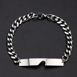 Titanium Steel Cuban Heart Couple Bracelet Stainless Steel Jewelry