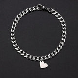 Titanium Steel Cuban Heart Couple Bracelet Stainless Steel Jewelry