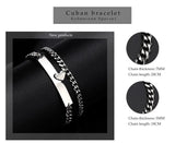 Titanium Steel Cuban Heart Couple Bracelet Stainless Steel Jewelry