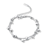 Double Layers Star Bracelet Bangle Stainless Steel