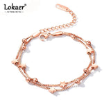 Double Layers Star Bracelet Bangle Stainless Steel