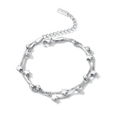Double Layers Star Bracelet Bangle Stainless Steel