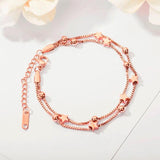 Double Layers Star Bracelet Bangle Stainless Steel