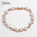 Square Zirconia Crystal Bracelet Bangles CZ Stone Jewelry For Women FSBP2189