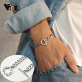 Men's Cuban Chain Bracelet Stainless Steel Never Fade Love Jewelry