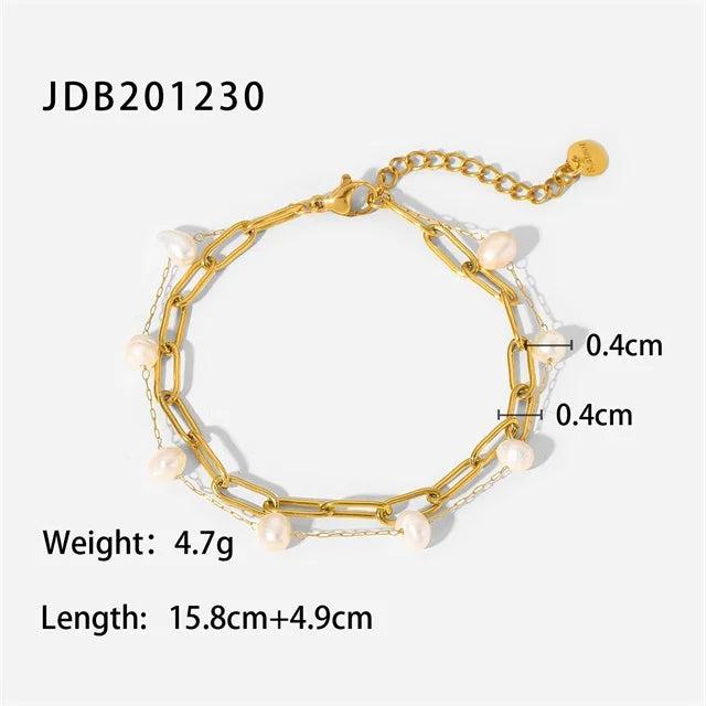 Pearl Cross Chain Double Bracelet European American Style