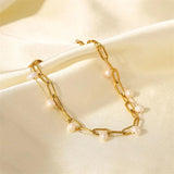 Pearl Cross Chain Double Bracelet European American Style