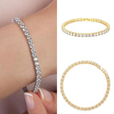Multicolor Rhinestone Bracelet 2.5mm Tennis Chain Wedding Jewelry