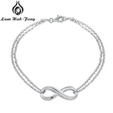Silver Infinity Bracelet Double Chain Party Jewelry Gift Women