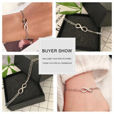 Silver Infinity Bracelet Double Chain Party Jewelry Gift Women