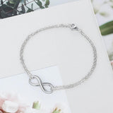 Silver Infinity Bracelet Double Chain Party Jewelry Gift Women