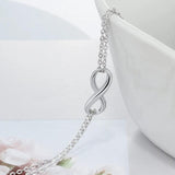 Silver Infinity Bracelet Double Chain Party Jewelry Gift Women