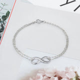 Silver Infinity Bracelet Double Chain Party Jewelry Gift Women