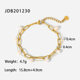 French Style Freshwater Pearl Cross Chain Bracelet