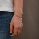 French Style Freshwater Pearl Cross Chain Bracelet