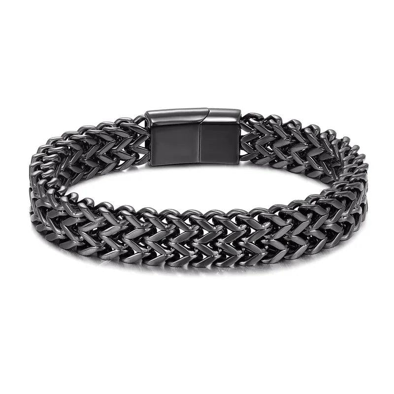 Men's Punk 12mm Cuban Link Chain Bracelet Stainless Steel Motorcycle