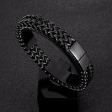Men's Punk 12mm Cuban Link Chain Bracelet Stainless Steel Motorcycle