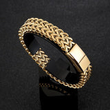 Men's Punk 12mm Cuban Link Chain Bracelet Stainless Steel Motorcycle