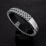 Men's Punk 12mm Cuban Link Chain Bracelet Stainless Steel Motorcycle