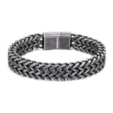Men's Punk 12mm Cuban Link Chain Bracelet Stainless Steel Motorcycle