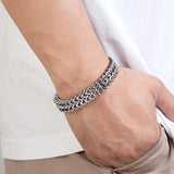 Men's Punk 12mm Cuban Link Chain Bracelet Stainless Steel Motorcycle