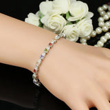 Green Purple Red Champagne Multicolor Square Cubic Zircon Crystal Tennis Bracele