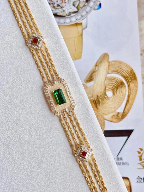 Vintage Zircon Charm Four-layers Bracelet