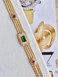 Vintage Zircon Charm Four-layers Bracelet