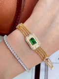 Vintage Zircon Charm Four-layers Bracelet