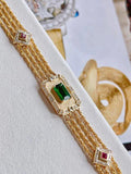 Vintage Zircon Charm Four-layers Bracelet