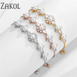 Zircon Pearl Adjustable Bracelets for Women BP5085