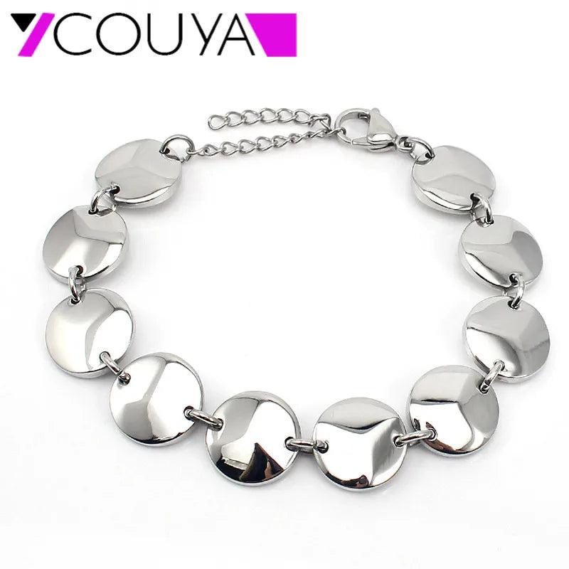 COUYA Stainless Steel Link Bracelet for Women