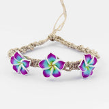 4 pcs Clay Flower Rope Charm Bracelets Wedding Party Jewelry