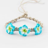 4 pcs Clay Flower Rope Charm Bracelets Wedding Party Jewelry