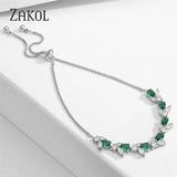 Leaf CZ Chain Bracelet for Women
