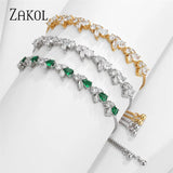 Leaf CZ Chain Bracelet for Women