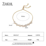 Leaf CZ Chain Bracelet for Women