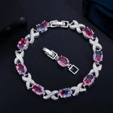 CWWZircons Rainbow CZ Crystal Bracelets Bangle for Women CB245